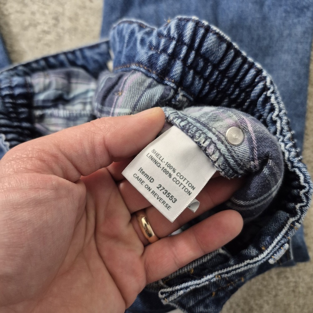 LL Bean Flannel Lined Jeans Womens 12 MT Blue Denim Relaxed Outdoor Work Camp - Picture 5 of 10